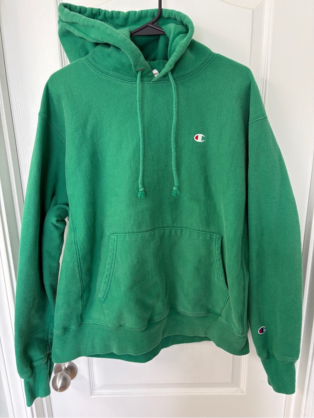 Men's Champion Reverse Weave Green Hoodie Size Large